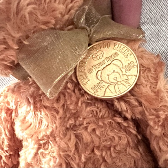TY 100th Anniversary Teddy The Bear with Gold Commemmerative Coin. - Picture 2 of 3